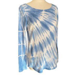 Vintage Gap Tie Dye Waffle Knit Thermal Shirt Blue 90s Y2K Grunge Square Label-M